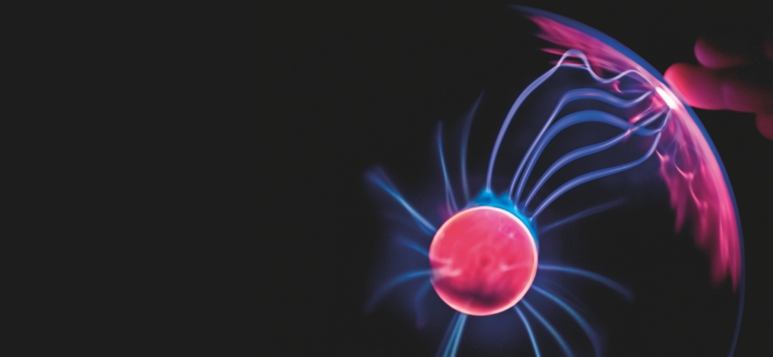 Static electricity orb to represent global economic events
